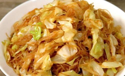 圆白菜炒粉丝中老年人吃的好处-作用与功效、做法、营养价值