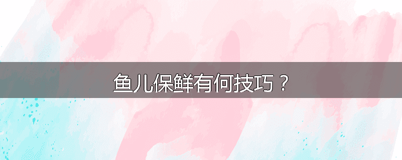 鱼儿保鲜有何技巧?