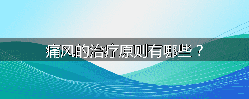 痛风的治疗原则有哪些？