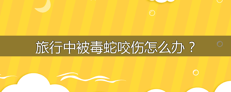 旅行中被毒蛇咬伤怎么办？