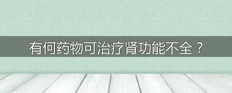 有何药物可治疗肾功能不全?