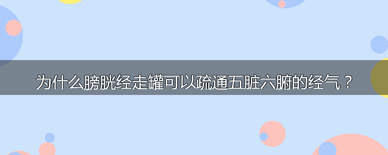 为什么膀胱经走罐可以疏通五脏六腑的经气?