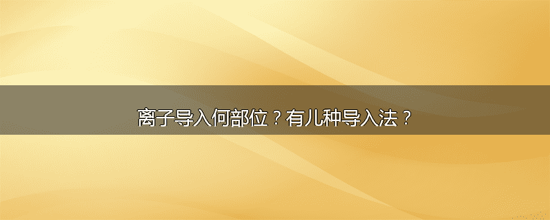 离子导入何部位？有儿种导入法？
