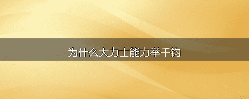 为什么大力士能力举千钧
