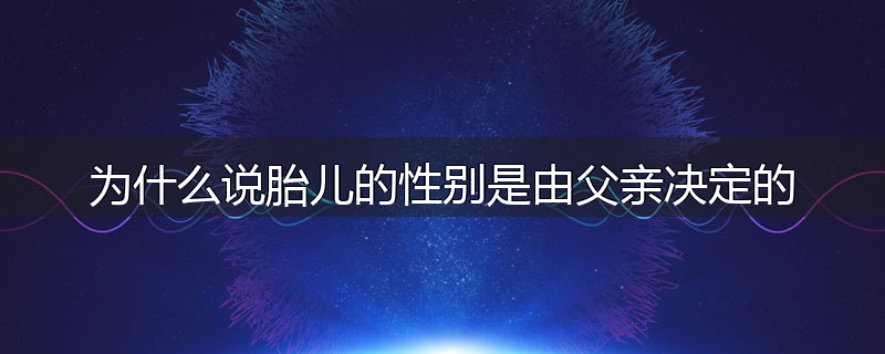 为什么说胎儿的性别是由父亲决定的