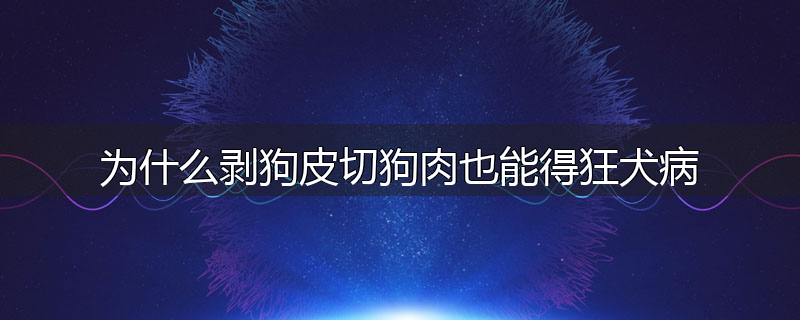 为什么剥狗皮切狗肉也能得狂犬病