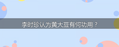 李时珍认为黄大豆有何功用？