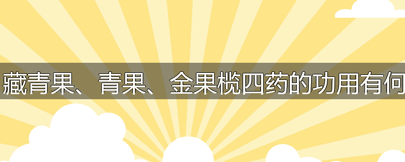 诃子、藏青果、青果、金果榄四药的功用有何异同?