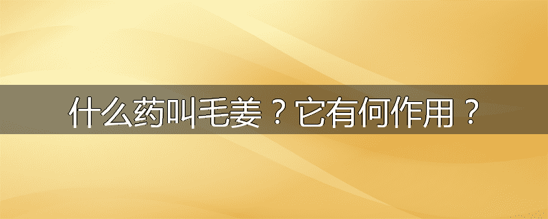 什么药叫毛姜？它有何作用？