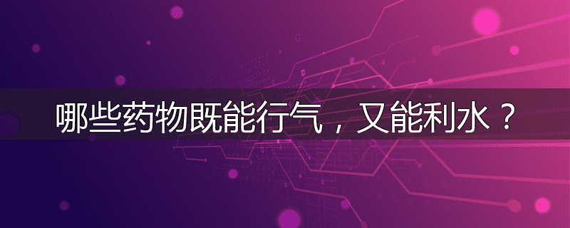 哪些药物既能行气，又能利水？