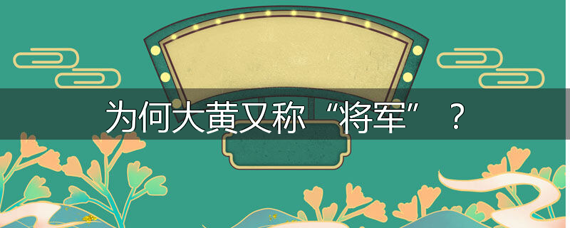 为何大黄又称“将军”？