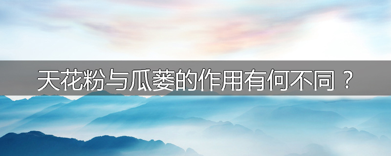 天花粉与瓜蒌的作用有何不同?