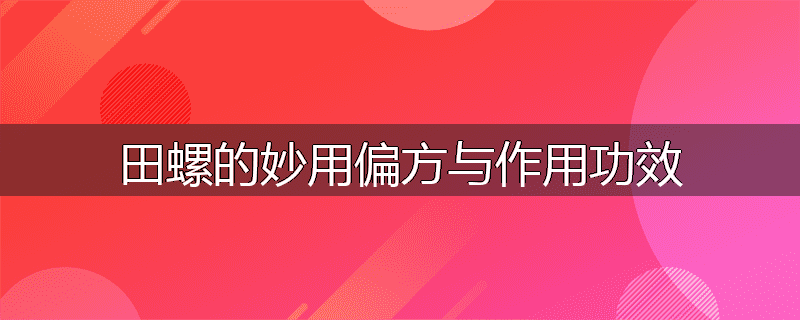 田螺的妙用偏方与作用功效