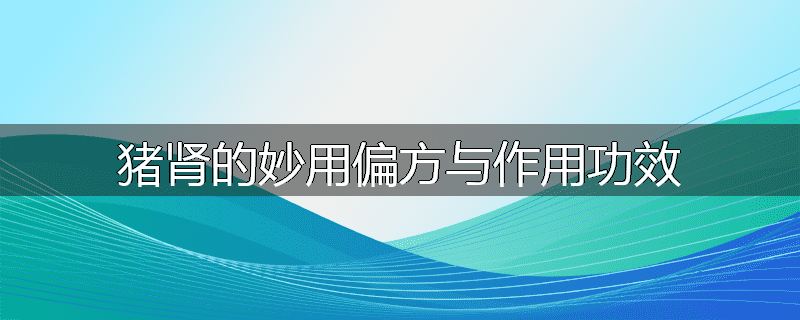 猪肾的妙用偏方与作用功效