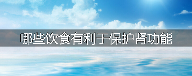 哪些饮食有利于保护肾功能