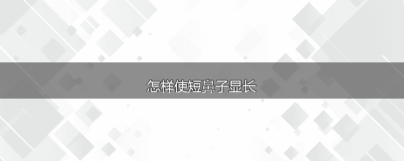 怎样使短鼻子显长