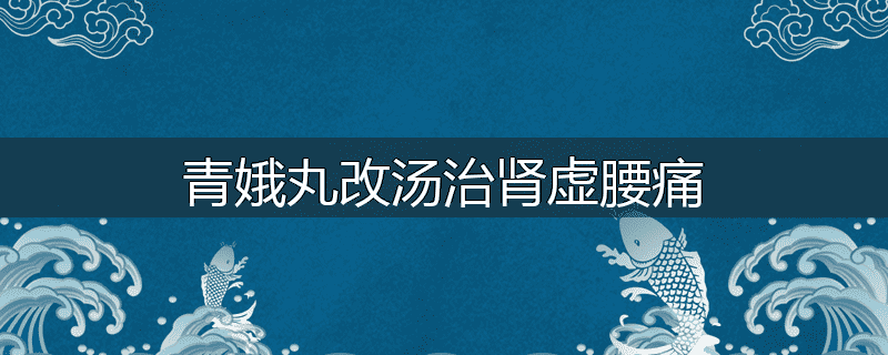 青娥丸改汤治肾虚腰痛