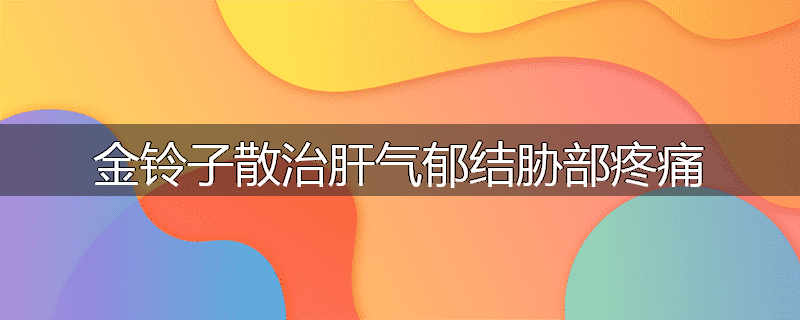 金铃子散治肝气郁结胁部疼痛