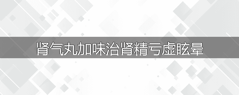 肾气丸加味治肾精亏虚眩晕