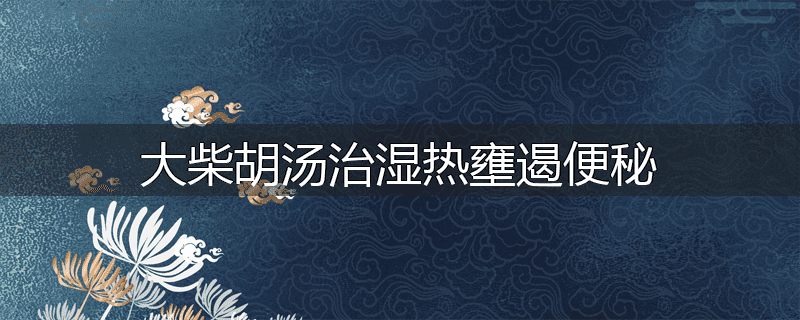 大柴胡汤治湿热壅遏便秘