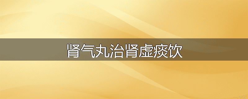 肾气丸治肾虚痰饮