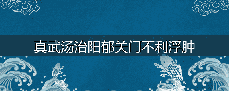 真武汤治阳郁关门不利浮肿
