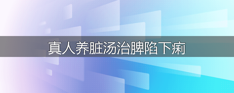 真人养脏汤治脾陷下痢