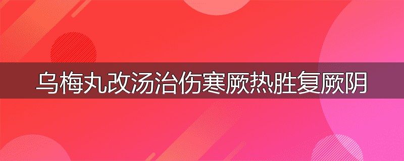 乌梅丸改汤治伤寒厥热胜复厥阴