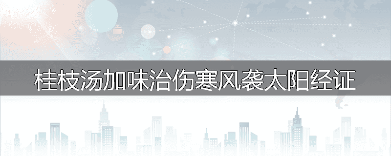 桂枝汤加味治伤寒风袭太阳经证