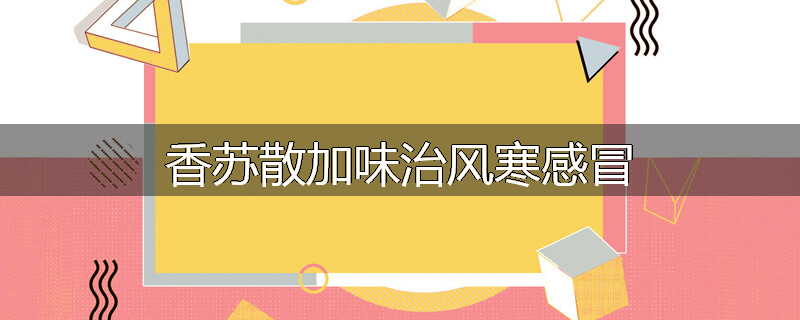香苏散加味治风寒感冒
