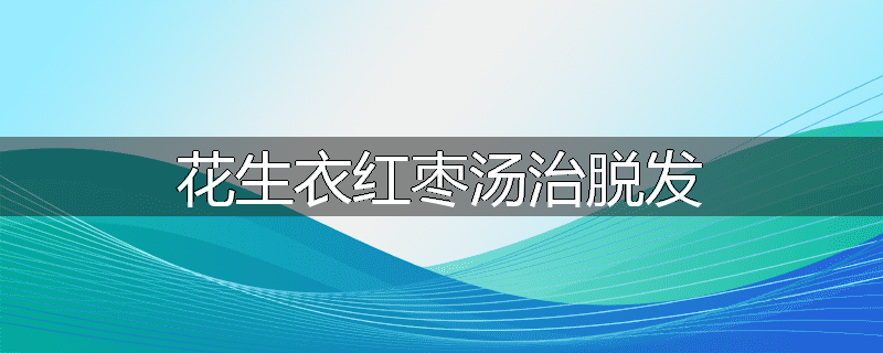 花生衣红枣汤治脱发