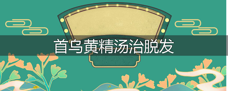 首乌黄精汤治脱发