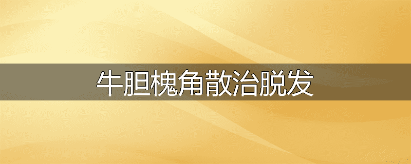 牛胆槐角散治脱发