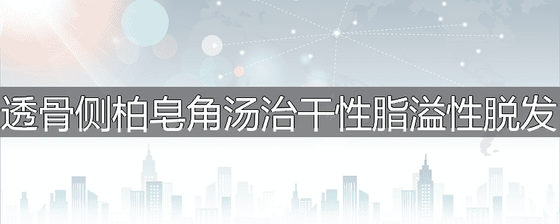 透骨侧柏皂角汤治干性脂溢性脱发