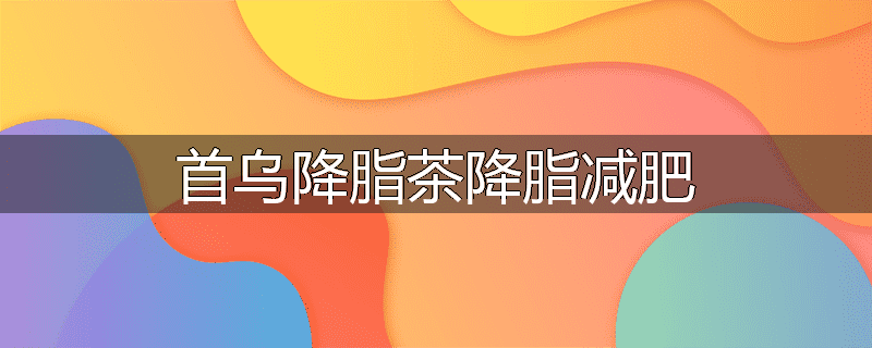 首乌降脂茶降脂减肥