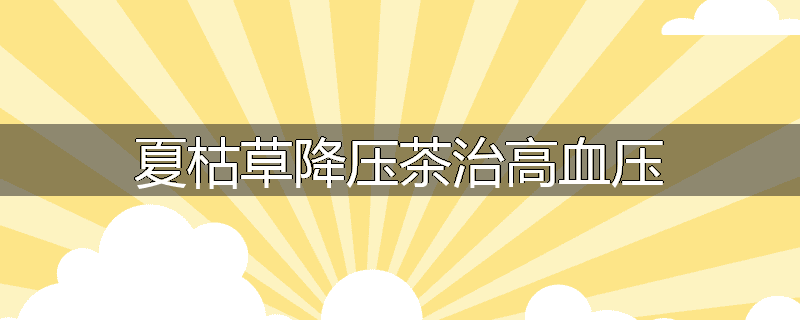 夏枯草降压茶治高血压