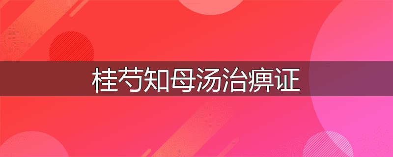 桂芍知母汤治痹证