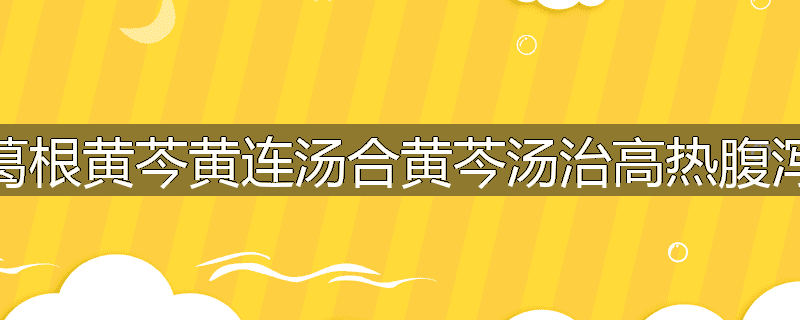 葛根黄芩黄连汤合黄芩汤治高热腹泻