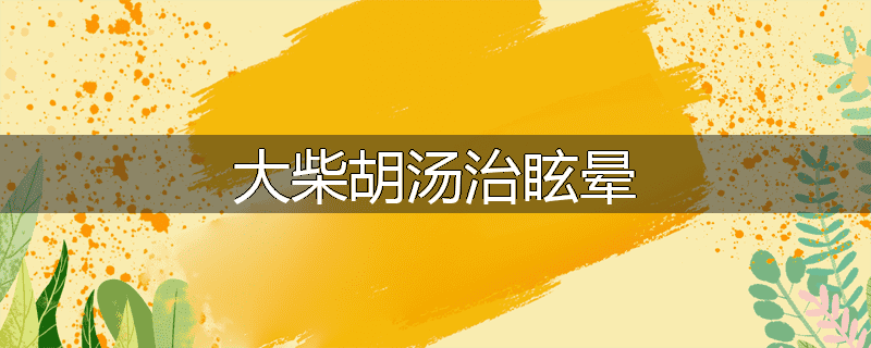 大柴胡汤治眩晕