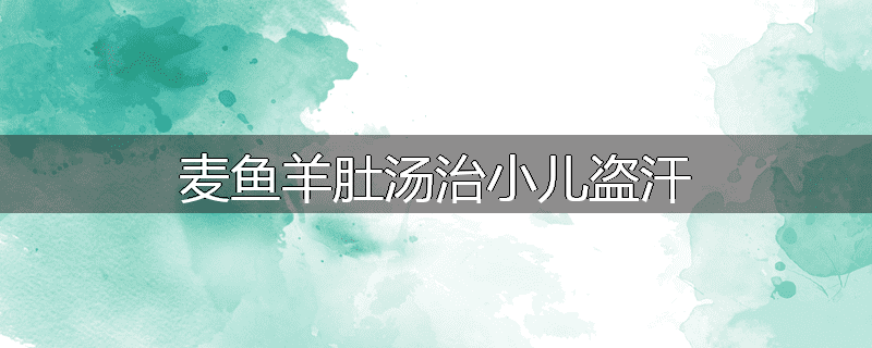 麦鱼羊肚汤治小儿盗汗