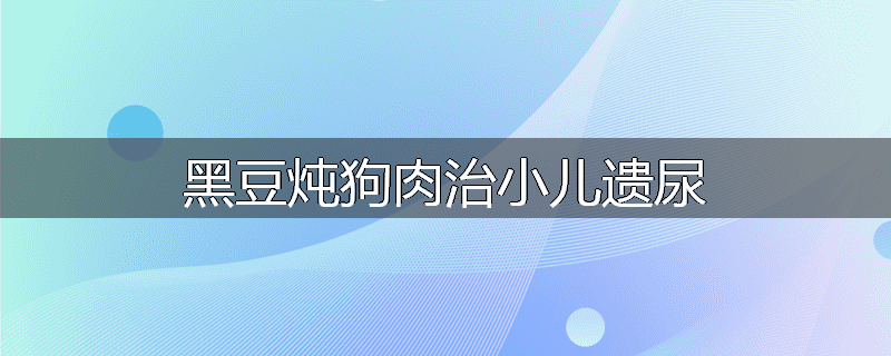 黑豆炖狗肉治小儿遗尿