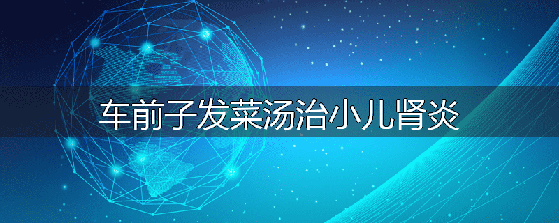 车前子发菜汤治小儿肾炎