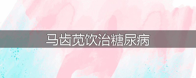 马齿苋饮治糖尿病