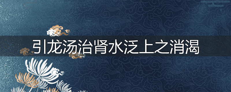 引龙汤治肾水泛上之消渴