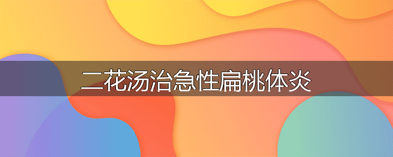二花汤治急性扁桃体炎