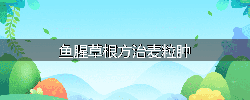 鱼腥草根方治麦粒肿