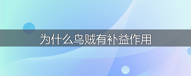 为什么鸟贼有补益作用