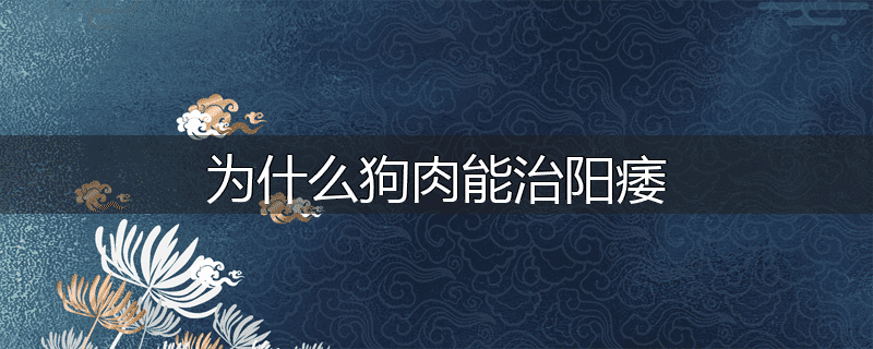 为什么狗肉能治阳痿