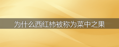 为什么西红柿被称为菜中之果