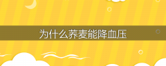 为什么荞麦能降血压